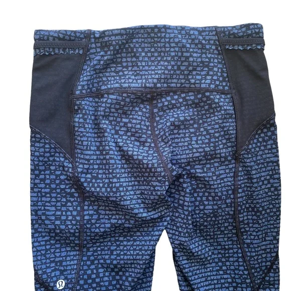 Lululemon Free Runner Crop (19") Shatter Weave Desert Teal Alberta Lake … - Picture 9 of 12